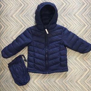 Boys Packable Down Filled Puffer Jacket 2T Navy